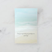 素朴な木材のビーチストリングライトの写真 ウェディング サンキューカード (内部)