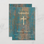 素朴な木材の背景の確認 招待状 (正面/裏面)