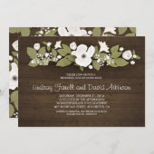 素朴な木材フローラリハーサル夕食 招待状 (正面/裏面)