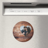 素朴な木材 お二人にぴったり オーダーメイドのハート型写真 マグネット (インサイチュ (食洗機))