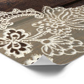 素朴な木材、レース＆メイソンジャー バナー ポスター (角)