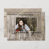 素朴な木材 高校卒業 ありがとう ポストカード (正面/裏面)