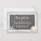 素朴な木枠の貝殻ビーチウェディングパーティー 招待状 (正面)