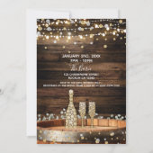 素朴な木樽のライト　シャンパン　ブライダルシャワー 招待状 (裏面)