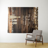 素朴な木樽のランプ　シャンパン＆ベイビーズブレス タペストリー (インサイチュ(横))