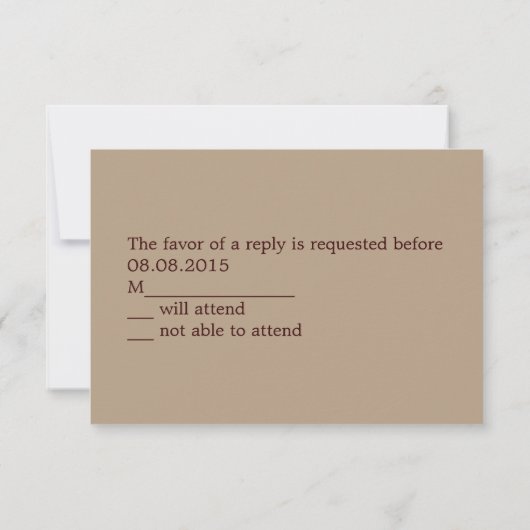 素朴な木目の鹿の狩りは結婚式RSVP上にある 出欠カード (裏面)