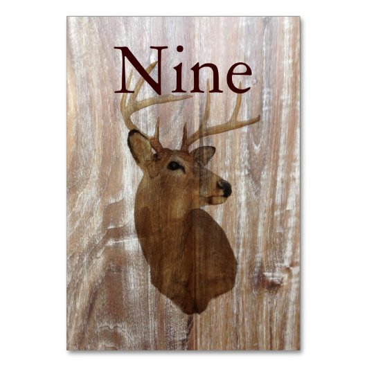 素朴な木目の鹿狩り結婚は テーブルナンバー (裏面)