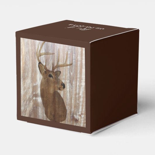 素朴な木目の鹿狩り結婚は フェイバーボックス (裏面サイド)