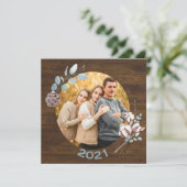 素朴な木目調のクリスマス家族写真 (スタンド正面)