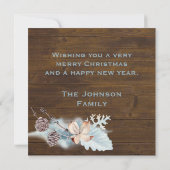 素朴な木目調のクリスマス家族写真 (裏面)