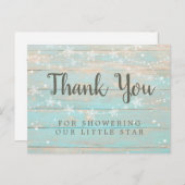 素朴な木目調のストリングスターネックレス　サンキュー ポストカード (正面/裏面)