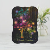 素朴な木目調のスパイラルツリー引退パーティー 招待状 (スタンド正面)