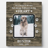 素朴な木目調 家族のペット写真 追悼プレート フォトプラーク (正面)