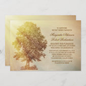 素朴な木結婚式招待状 招待状 (正面/裏面)