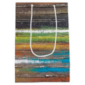 素朴な木絵を描の上に生まれた誕生日 ミディアムペーパーバッグ (裏面)