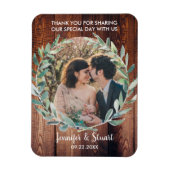 素朴な木葉の水の色のありがとうござ結婚う マグネット (縦)