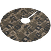 素朴な木製くまのアメリカヘラジカパターン木のスカート ブラッシュドポリエステルツリースカート (アングル)