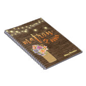 素朴な木製のひもはつけます"婦人の名誉"を ノートブック (右側)