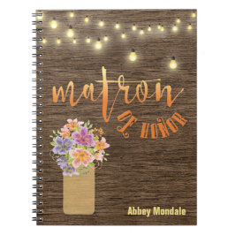 素朴な木製のひもはつけます"婦人の名誉"を ノートブック