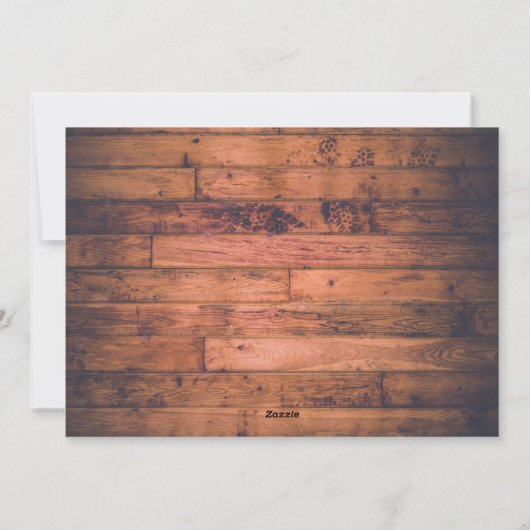 素朴な木製のひもは写真の休日をつけます シーズンカード (裏面)