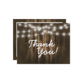 素朴な木製のひもライトはメッセージカード感謝していしています ノートカード (正面/裏面インサイチュ)