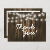 素朴な木製のひもライトはメッセージカード感謝していしています ノートカード (正面/裏面)