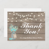 素朴な木製のひもライトメッセージカードの男の子ありがとう ノートカード (正面/裏面)