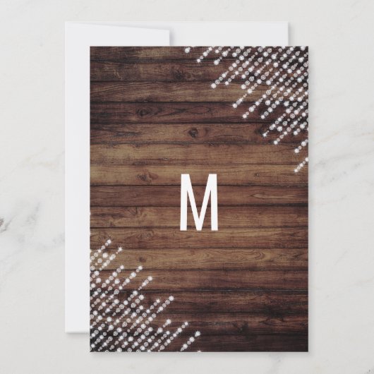 素朴な木製のぶら下がったなダイヤモンドは菓子16をつけます 招待状 (裏面)