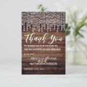 素朴な木製のぶら下がったなダイヤモンドライトは感謝していしています サンキューカード (スタンド正面)