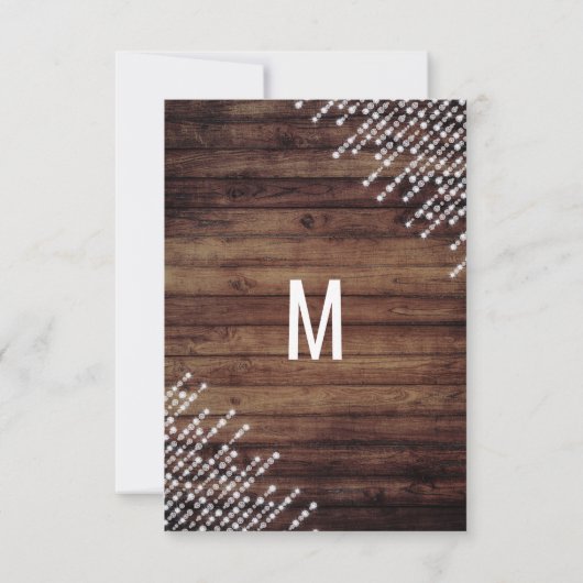 素朴な木製のぶら下がったなダイヤモンドライトは感謝していしています サンキューカード (裏面)