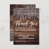 素朴な木製のぶら下がったなダイヤモンドライトは感謝していしています サンキューカード (正面/裏面)