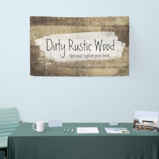 素朴な木製のぼろぼろのグランジなヴィンテージ板 横断幕 (トレードショー)
