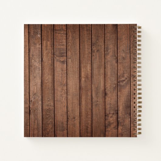 素朴な木製のイニシャル名の花柄レシピジャーナル ノートブック (裏面)