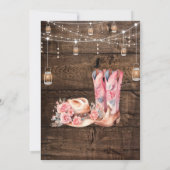 素朴な木製のウェスタン風セーブ・ザ・デート・カウガール誕生日 招待状 (裏面)