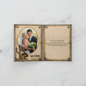 素朴な木製のウェスタン風フォトサンクスカード サンキューカード (内部)