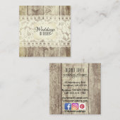 素朴な木製のウェディングプランナーのヴィンテージの花柄のレース スクエア名刺 (正面/裏面)