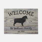 素朴な木製のオーストラリアの羊飼いの水彩画 ドアマット (正面)