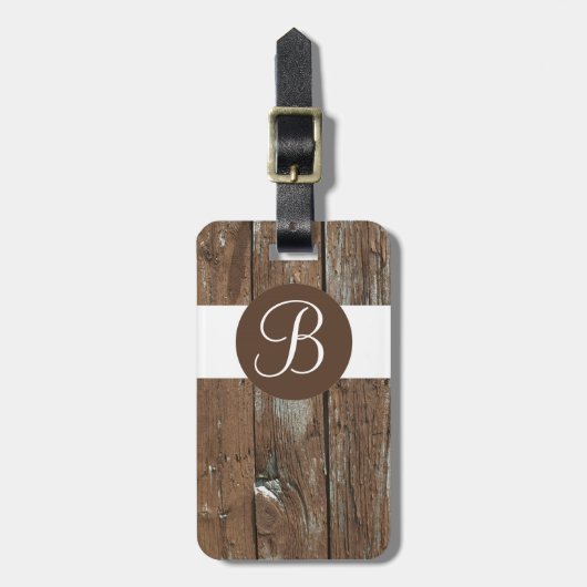素朴な木製のカスタムなモノグラムの荷物のラベル ラゲッジタグ (正面縦)