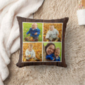素朴な木製のカスタムな秋の家族写真のコラージュ クッション (ブランケット)