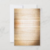 素朴な木製のカントリーウェディングの出欠確認 出欠カード (裏面)