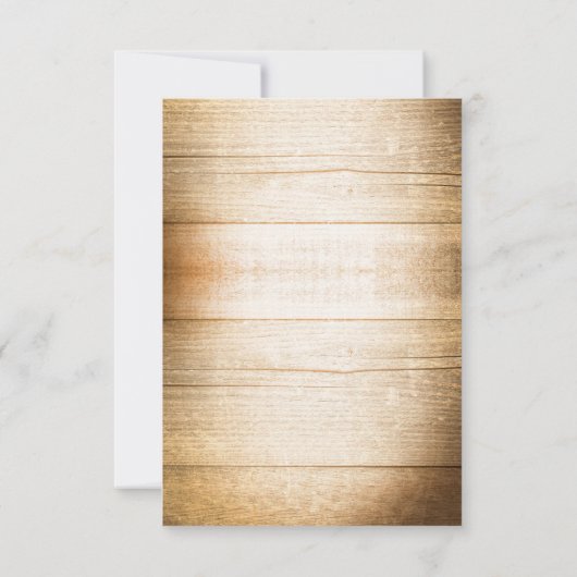 素朴な木製のカントリーウェディングの出欠確認 出欠カード (裏面)