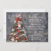 素朴な木製のカントリークリスマスツリーラスターウェディング (正面)