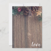 素朴な木製のカントリー ピン コーン 結婚式の招待状 招待状 (裏面)