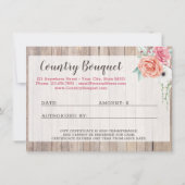 素朴な木製のカントリー フローラル ギフト証明書カード 招待状 (裏面)