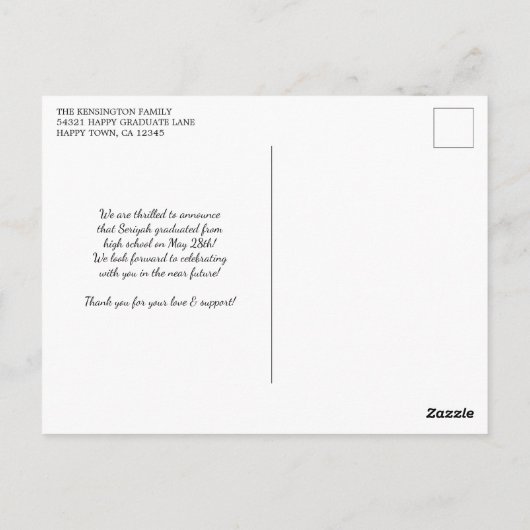 素朴な木製のクリスチャン卒業式聖書の名言 ポストカード (裏面)