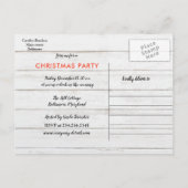 素朴な木製のクリスマスのリース|の休日のパーティ 案内ポストカード (裏面)