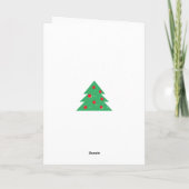 素朴な木製のクリスマスツリー 赤 3枚の写真 クリスマス カード (裏面)