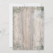素朴な木製のグリーン フォレスト スノー ウィンター ウェディング 招待状 (裏面)