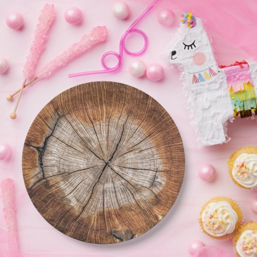 素朴な木製のトランクの使い捨て可能な紙皿 ペーパープレート (パーティー)
