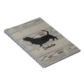 素朴な木製のバセットハウンドの水彩画のシルエット ノートブック (右側)